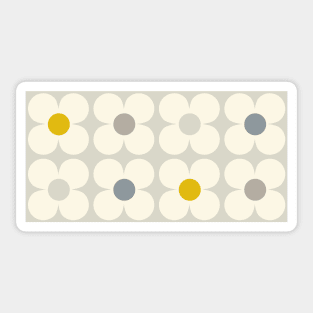 Bold Minimalist Daisy in Grey and Mustard Sticker